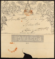 1840 (26 Sept) 1d Black Mulready Letter Sheet (stereo A44) Sent From Glandyfi Castle (Ceredigion, Wales) With Bright Red - Andere & Zonder Classificatie