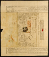 1840 1d Black Mulready Letter Sheet (stereo A76) With Advert For JOHN BESEMERES & SONS On Reverse, Sent From London Canc - Sonstige & Ohne Zuordnung