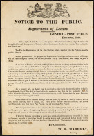 1840 POSTAL NOTICE - REGISTRATION OF LETTERS. 1840, December Postal Notice Announcing 'Registration Of Letters.' By Comm - Other & Unclassified