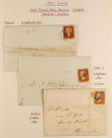 1841 â€˜BLACK PLATEâ€™ COVERS. Three ELâ€™s Bearing 1d Red-brown Imperfs With 4 Margins, From Plates 5, 9 & 11. - Other & Unclassified