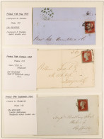 1841 1D RED PLATED COVERS. A Collection Of 95 Covers In 2 Albums Of 1841 1d Red-brown Imperfs With 3+ Or 4 Margins On Cl - Andere & Zonder Classificatie