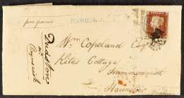 1841 1d Red-brown Imperf 'FA' Plate 14 With 4 Margins & Part Selvage Inscription At Left Cancelled By Blue Framed 'Py.P  - Sonstige & Ohne Zuordnung