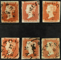 1841 1d Red-brown Imperfs Used Group, Each With A CIRCULAR â€˜WESSEXâ€™ DATESTAMP Cancellation (no Maltese Crosses) For  - Sonstige & Ohne Zuordnung