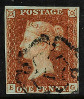 1841 1d Red-brown â€˜EGâ€™ Plate 25 With 4 Margins Cancelled By YORK MALTESE CROSS. A Very Fine Strike Of This Distincti - Other & Unclassified