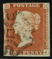 1841 1d Red-brown â€˜CJâ€™ Plate 25 With 4 Margins (just Into Top Left Corner) Cancelled By COVENTRY MALTESE CROSS. A Fi - Sonstige & Ohne Zuordnung