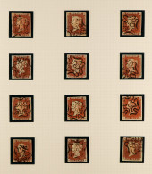 1841 1d Red-brown Imperfs (12) Cancelled By A Complete Set Of NUMBERS 1 - 12 IN MALTESE CROSS Postmarks, All Nice Clear  - Other & Unclassified