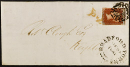 1841 1d Red-brown 'KA' Plate 8 'black Plate' (3 Margins) Tied To Clean Uncreased 1841 (28 Oct) EL By Black MC And Red 'P - Autres & Non Classés