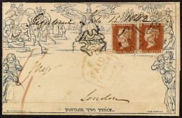 1842 A VERY RARE REGISTERED 2DÂ MULREADYÂ ENVELOPE. 1842 (15 July) 2d BlueÂ MulreadyÂ envelope, Stereo A105, From Newcas - Other & Unclassified