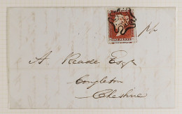 1843 (19 Sept) EL From London To Congleton, Cheshire Bearing A Unusually Large 1841 1d Red-brown Imperf (plate 33) With  - Sonstige & Ohne Zuordnung