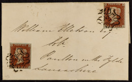 1843 (30 Jun) EL From London To Poulton Le Fylde Bearing TWO 1d Red-brown Imperfs With 4 Close To Large Margins, Each Ti - Sonstige & Ohne Zuordnung