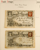 1850 OCEAN PENNY POST Illustrated Envelopes (2) One Undated Front Addressed To Greenwich Bearing 1d Red-brown Imperf Use - Sonstige & Ohne Zuordnung