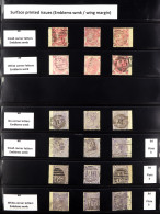 1855-66 Emblems Watermark Issues, An Unusual Collection Of Each Value, With Left And Right Wing Margin And A 'normal' Ex - Other & Unclassified