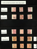 1855-80 Garter Watermark Issues, An Unusual Collection Of Each Value, With Left And Right Wing Margin And A 'normal' Exa - Autres & Non Classés