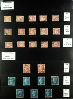 1858-70 Line Engraved Collection, Incl. Â½d Plates Complete, 2d Plates Complete Etc, All Used. S.T.C. Â£3000. (24 Stamps - Other & Unclassified