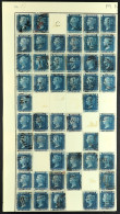 1858-77 TWO PENCE BLUE PLATE RECONSTRUCTION 2d Blue â€˜thin Linesâ€™ Plate 14 (SG 46/47) Largely Complete Reconstruction - Other & Unclassified