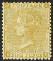1862-64 9d Straw Small Corner Letters, SG 87, Unused No Gum, Reperforated. Cat Â£4000. - Sonstige & Ohne Zuordnung
