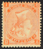 1865-67 4d Vermillion Plate 9, Wmk Large Garter Inverted, SG 94Wi, Mint Large Part OG, Creasing To Upper Left Corner. Ca - Andere & Zonder Classificatie