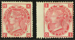 1867-80 3d Rose, Wmk Spray Plates 5 & 7, SG 103, Each Unused No Gum With Perf Faults. Cat Â£1175. - Autres & Non Classés