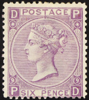 1867-80 6d Mauve (without Hyphen) Plate 9, Wmk Spray, SG 109, Mint Part OG. Fresh, Cat Â£700. - Autres & Non Classés