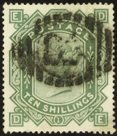 1867-83 10s Greenish Grey On White Paper, Wmk Large Anchor, 135, Used With Small Barred Oval Registered â€œRâ€ Cancella - Andere & Zonder Classificatie