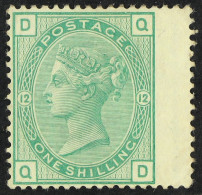 1873-80 1s Green Plate 12, Wmk Spray With Wing Margin, SG 150, Never Hinged Mint. Cat Â£650 For Hinged. - Autres & Non Classés