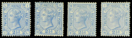 1873-80 2Â½d Blue Wmk Orb Complete Set Of Plates (17 To 20), SG 142, Mint, Some No Gum, Minor Faults. Cat Â£2300. - Autres & Non Classés