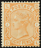 1873-80 8d Orange, Wmk Large Garter, SG 156, Mint Large Part OG, Slight Wrinkles. Fresh, Cat Â£1850. - Sonstige & Ohne Zuordnung