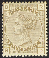 1880-83 4d Grey - Brown Plate 17, Wmk Imp. Crown, SG 160, Mint Large Part OG With Minor Wrinkle. Cat Â£475. - Autres & Non Classés