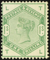 1883-84 1s Dull Green, SG 196, Never Hinged Mint, Very Light Wrinkle. Fresh, Perfect Colour. Cat Â£1600 For Hinged. - Autres & Non Classés