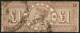 1888 Â£1 Brown-lilac, Wmk Orbs, SG 186, Used With Light Registered Oval Cancellations, Full Perfs & Fresh Colour, Hint O - Other & Unclassified