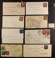 LINE ENGRAVED ISSUES ON COVER Includes 1841 Entire Letter With 1d Penny Black, 1848 Entire Letter With 2d, 1853 Cover To - Andere & Zonder Classificatie