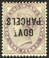 GOVT. PARCELS 1891-00 1d Lilac With Error OVERPRINT INVERTED, SG O69c, Mint Very Lightly Hinged, Large Part OG. Wenvoe C - Other & Unclassified