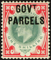 GOVT. PARCELS 1902 1s Dull Green And Carmine, SG O78, Mint Part OG, Small Spot Near Top Of â€œVâ€. Wenvoe Certificate.  - Andere & Zonder Classificatie