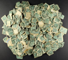 1902 Â½d Blue-green, SG 215, An Accumulation Of Used Examples On Original Pieces, Ex. The Famous Wallace Brothers Newspa - Zonder Classificatie