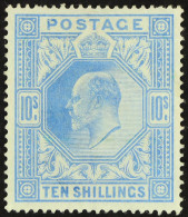 1902-10 10s Ultramarine De La Rue Printing, SG 265, Mint Part OG. Fresh, Cat Â£1000. - Unclassified