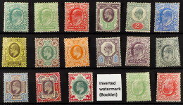 1902-10 De La Rue Ordinary Paper Set, Plus Â½d And 1d Inverted Watermarks, Never Hinged Mint. (17 Stamps) - Ohne Zuordnung