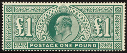 1911-13 Â£1 Deep Green, SG 320, Never Hinged Mint. Cat. Â£3000. - Unclassified