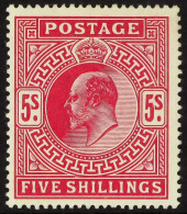 1911-13 5s Carmine, SG 318, Never Hinged Mint. Cat. Â£875. - Ohne Zuordnung