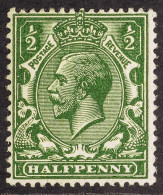 1912-24 Â½d Deep Myrtle-green Wmk Cypher, Spec N14(16), Mint Lightly Hinged, Large Part OG With David Brandon. Cat Â£800 - Ohne Zuordnung