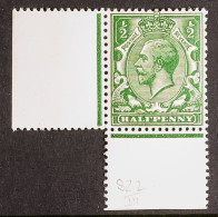 1912-24 Â½d Deep Cobalt-green Wmk Cypher, Spec N14(18), Never Hinged Mint With Light Wrinkle. David Brandon Certificate. - Unclassified