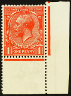 1912-24 1d Orange - Vermilion, Wmk Simple Cypher, Spec N16(15), Never Hinged Mint From The Low-right Corner. Copy Of Roy - Unclassified