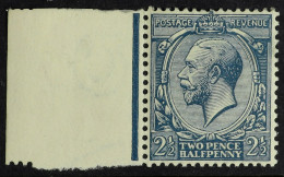 1912-24 2Â½d Dull Prussian Blue Wmk Cypher, Spec N21(17), Never Hinged Mint With Sheet Margin At Left, Slight Bend, Copy - Unclassified