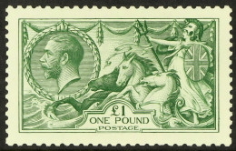 1913 Â£1 Green Seahorse, SG 403, Never Hinged Mint, Very Well Centered. Cat. Â£3750. - Ohne Zuordnung
