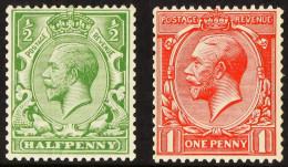 1913 Â½d And 1d Multiple Royal Cypher, SG 397/398, Never Hinged Mint, Good Perfs. Cat. Â£600. - Sin Clasificación