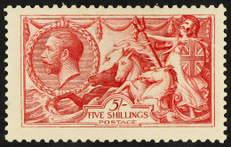 1913 5s Rose-carmine Seahorse, Waterlow Printing, SG 401, Mint Large Part OG, Lightly Hinged. Fresh, Cat Â£620. - Unclassified