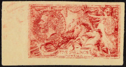 1913 5s Waterlow Seahorse Rough Plate Proof In Carmine On Buff Unwatermarked Paper. Spec Cat Â£225. - Ohne Zuordnung