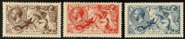 1918-19 Bradbury Wilkinson Seahorses Set Of Three, Never Hinged Mint, Slightly Toned Gum. Cat. Â£1650. (3 Stamps) - Ohne Zuordnung