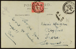 POSTAGE DUES RARE FIRST DAY OF USAGE 1914 (20 Apr) Locally Addressed Unpaid Picture Postcard Bearing Postage Due 1914 1d - Unclassified