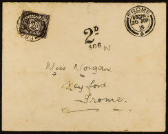 POSTAGE DUES RARE FIRST DAY COVER 1914 (20 Apr) Locally Addressed Unpaid Cover Bearing Postage Due 1914 2d Agate Stamp ( - Non Classés