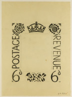 1937 DEFINITIVE ISSUE - ARTWORK BY EDMUND DULAC. Artists Tracing Paper Endorsed 'ED891' With Pencil And Ink Drawing Of T - Sin Clasificación